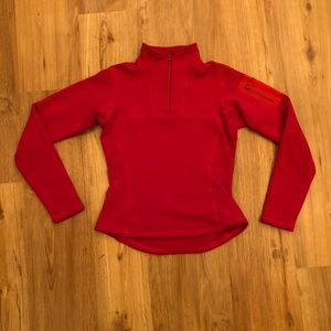 Womens Arc’teryx Polartec Quarter ZIP Fleece Red
